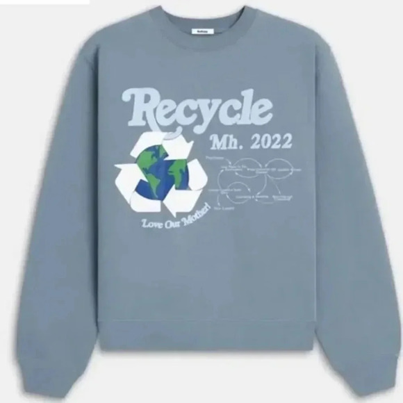 Madhappy Tops - NWT Madhappy Earth Day Recycle 2022 Limited Edition Fleece Crewneck Hand Dye